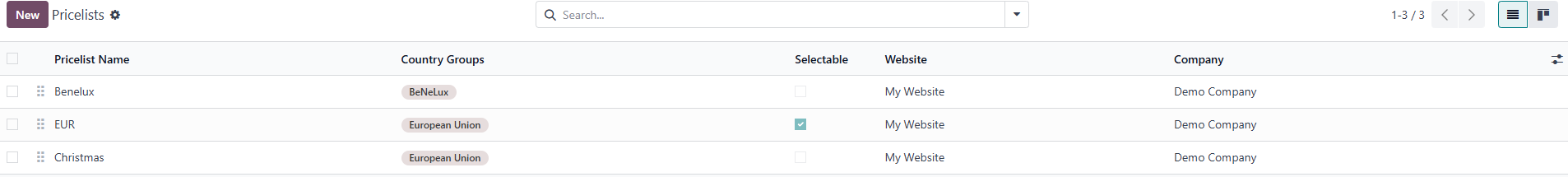 Listes de prix Odoo