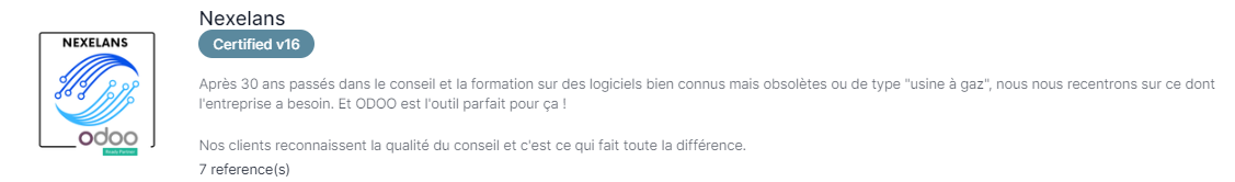 Nexelans - certifié formation Odoo